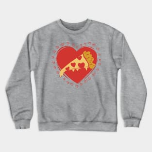 Pizza Is My Valentine Illustration Crewneck Sweatshirt